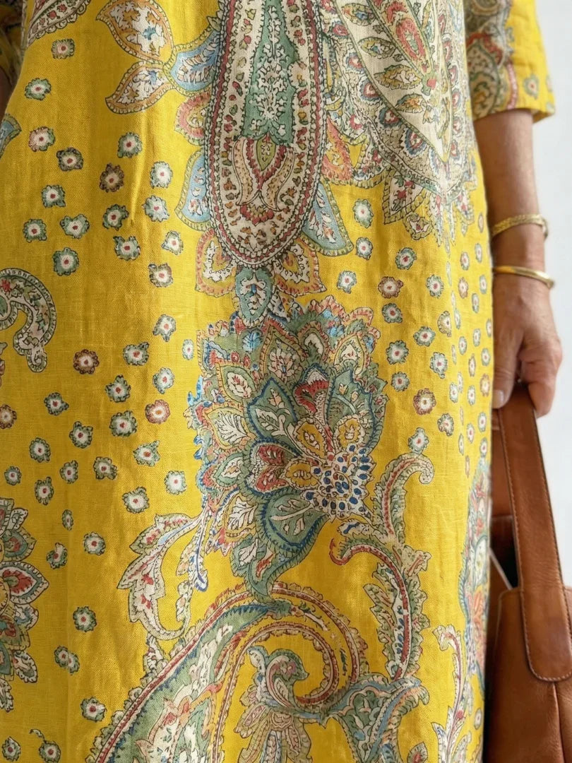 Marit - Boho Plus Size Maxi Jurk Dames met V-hals en Driekwart Mouw