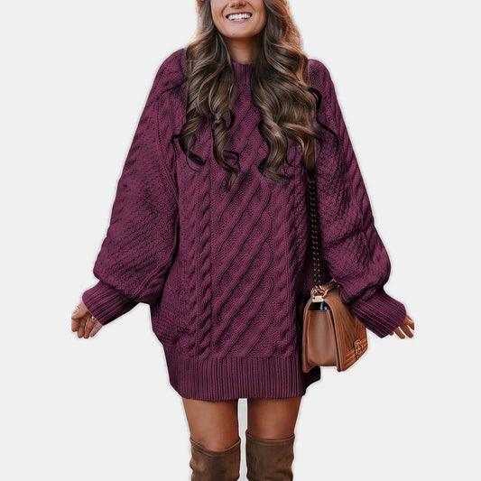 Marit - Dames Kabeltrui Chunky Gebreid Oversized met Ballonmouwen