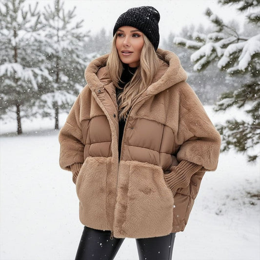 Marit - Dames Pufferjas Teddy Oversized voor de Winter met Capuchon