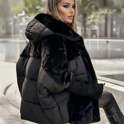 Marit - Dames Pufferjas Teddy Oversized voor de Winter met Capuchon