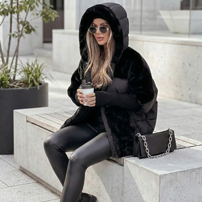 Marit - Dames Pufferjas Teddy Oversized voor de Winter met Capuchon