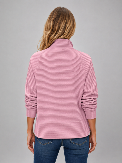Maud - Dames Trui Half Zip Gebreide Stijl met Opstaande Kraag voor de Herfst