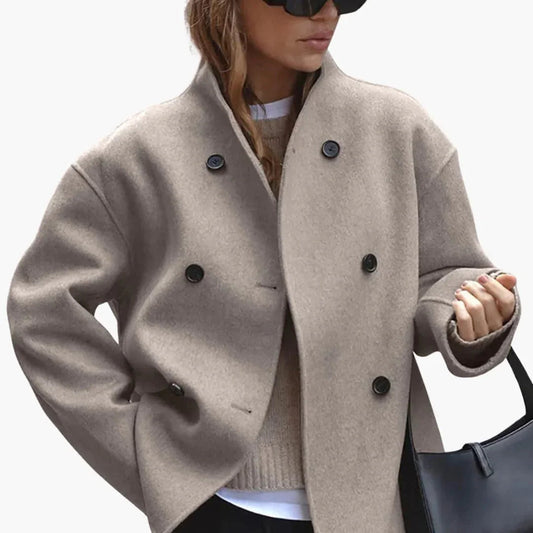 Maud - Dames Winterjas Kort Oversized Model met Dubbele Knoopsluiting