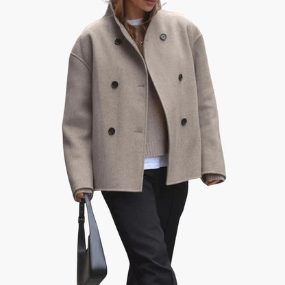 Maud - Dames Winterjas Kort Oversized Model met Dubbele Knoopsluiting