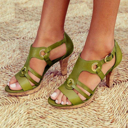 Maud - Elegante Orthopedische Sandalen Dames met Gladiatorbanden en Kurkhak