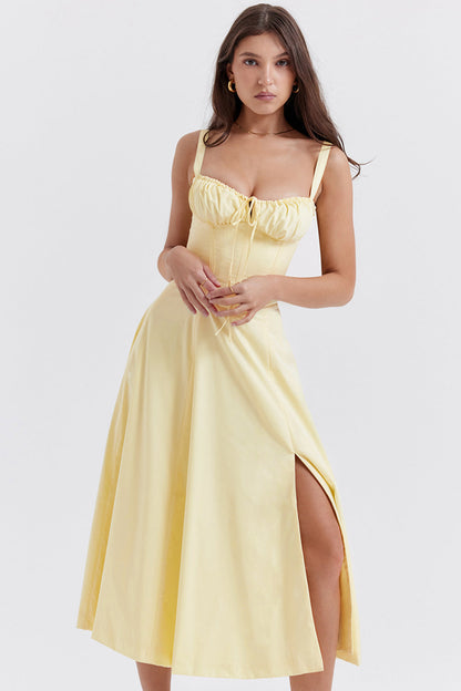Maud - Romantische Bruiloft Gastenjurk Dames met Bustier en Uitwaaierende Rok