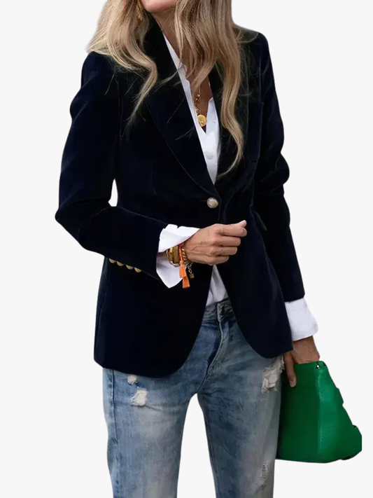 Maud - Smart Casual Dames Blazer met Sierknopen en Getailleerde Pasvorm