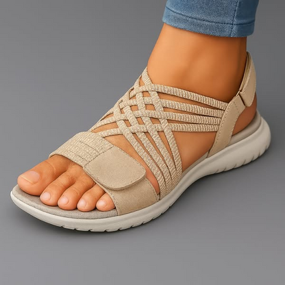 Maud - Sportieve Orthopedische Sandalen Dames met Elastische Gladiatorbanden en Lichte Zool