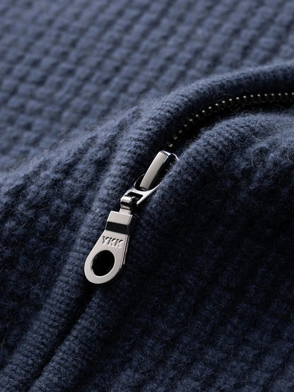 Max - Heren Gebreide Hoodie met Cashmere Stijl Ritssluiting en Capuchon