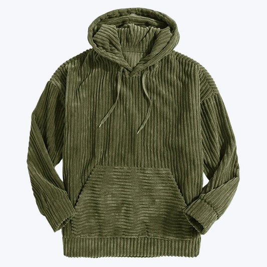 Max - Heren Oversized Winter Hoodie met Geribde Structuur en Buidelzak