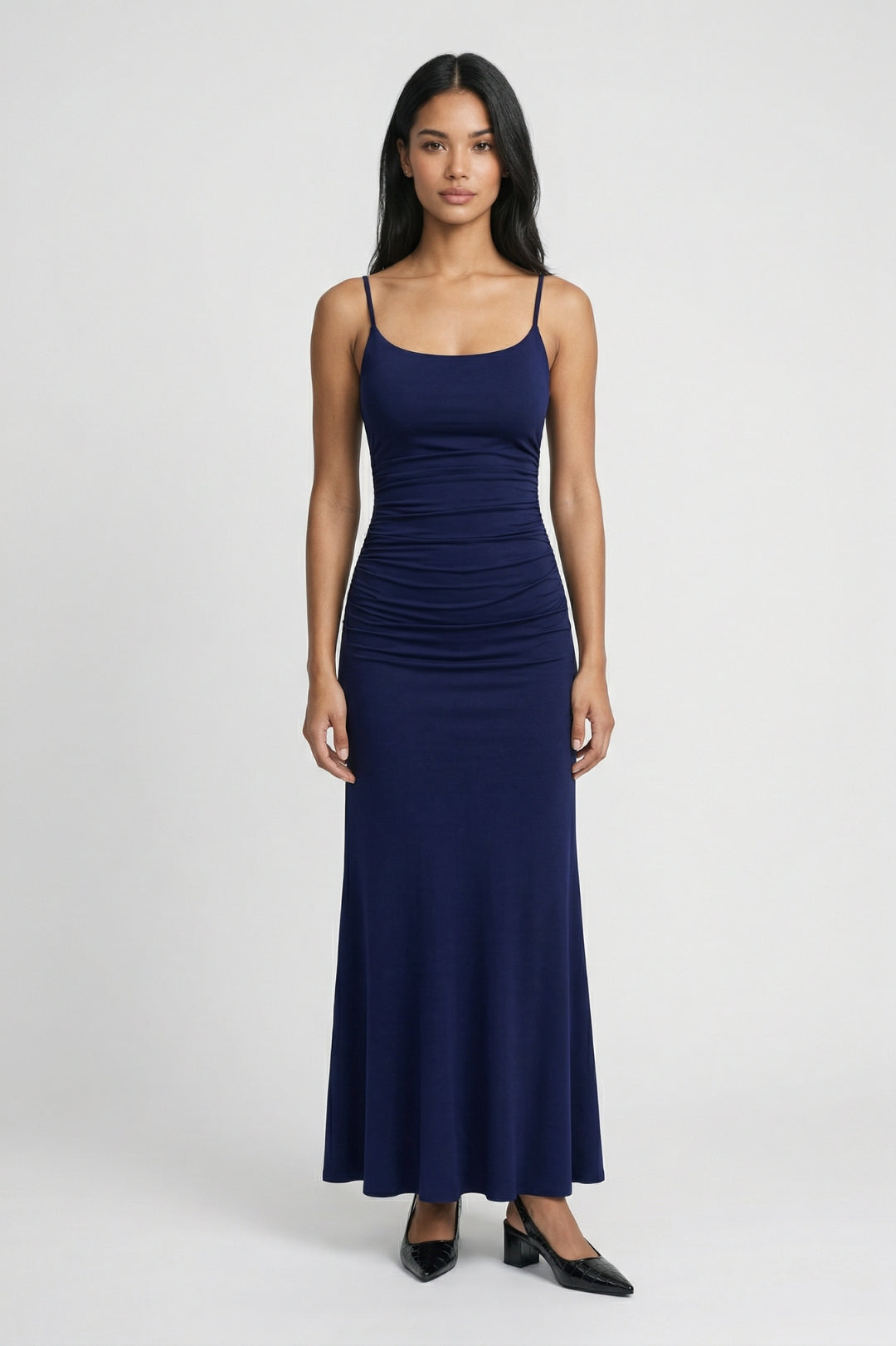Maxi Jurk Dames - Spaghettibandjes met Gerimpelde Taille | Elegant