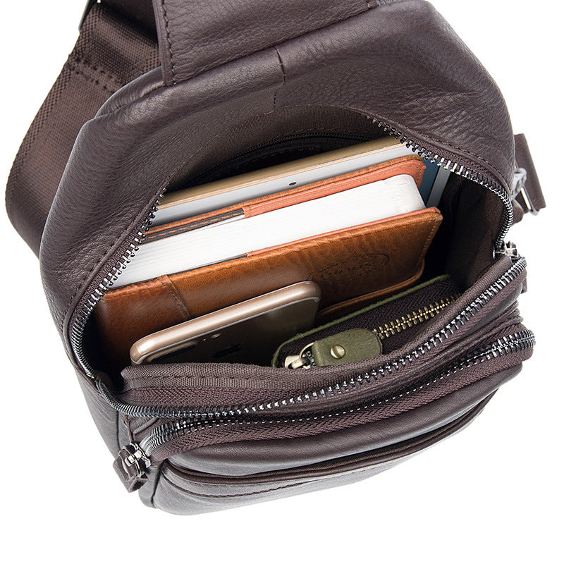 Tas Heren - Compacte Chest Sling Bag met Twee Vakken en Brede Band | Casual