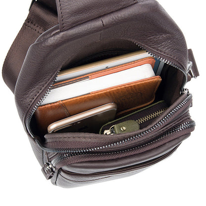 Tas Heren - Compacte Chest Sling Bag met Twee Vakken en Brede Band | Casual