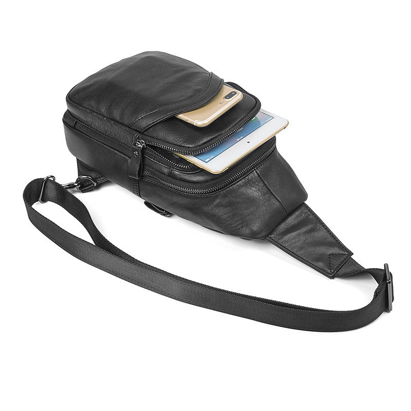 Tas Heren - Compacte Chest Sling Bag met Twee Vakken en Brede Band | Casual
