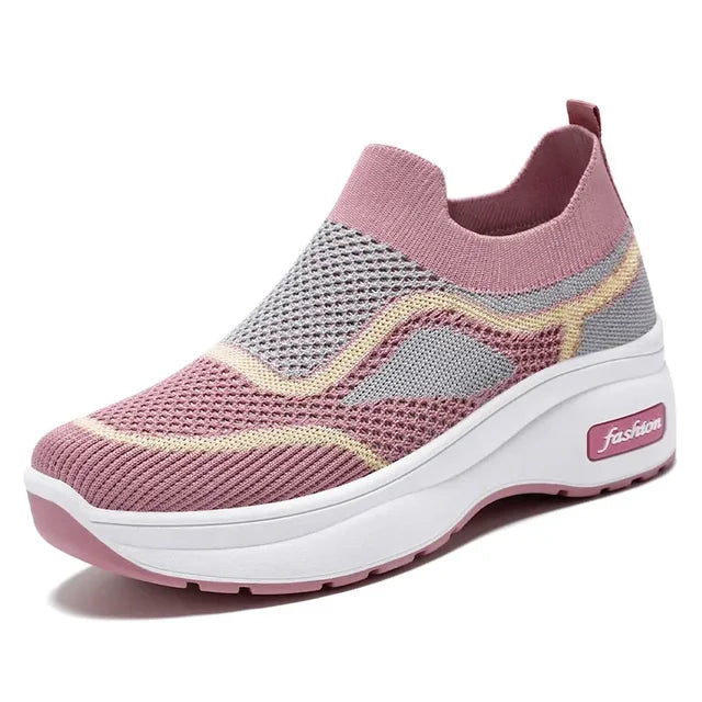 Sneakers Dames - Platform Sock Instapper met Contrastbies
