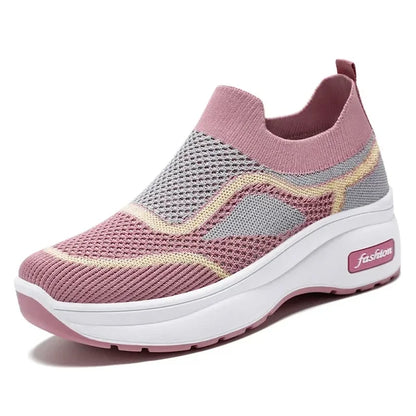 Sneakers Dames - Platform Sock Instapper met Contrastbies