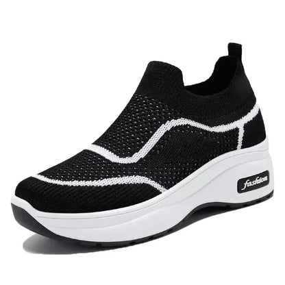 Sneakers Dames - Platform Sock Instapper met Contrastbies
