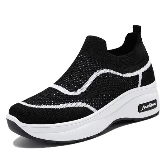 Sneakers Dames - Platform Sock Instapper met Contrastbies