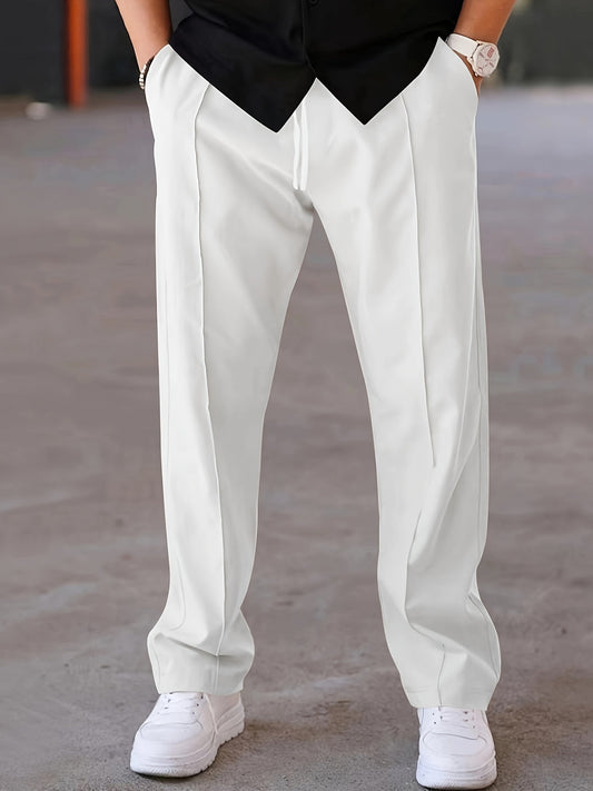Pantalon Heren - Wijde Rechte Fit met Persvouw | Klassiek