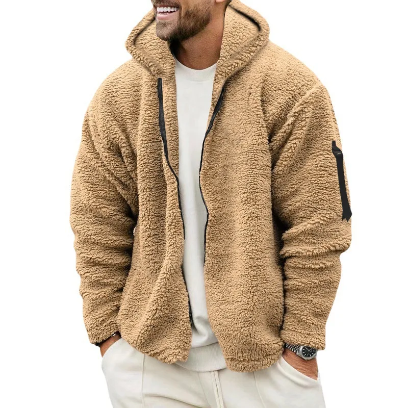 Niels - Heren Teddy Fleece Jas Oversized met Capuchon en Ritssluiting
