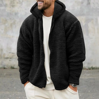 Niels - Heren Teddy Fleece Jas Oversized met Capuchon en Ritssluiting
