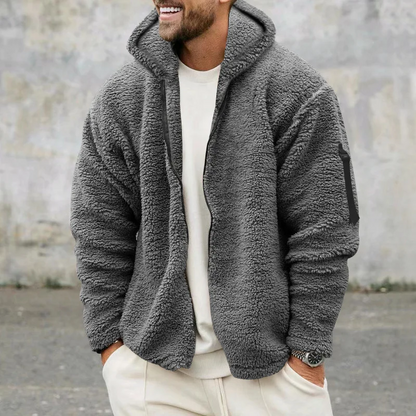 Niels - Heren Teddy Fleece Jas Oversized met Capuchon en Ritssluiting