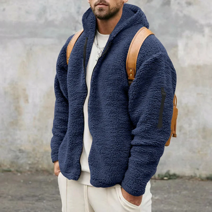 Niels - Heren Teddy Fleece Jas Oversized met Capuchon en Ritssluiting