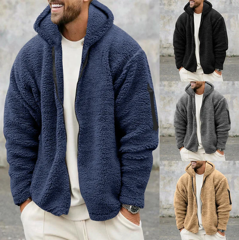 Niels - Heren Teddy Fleece Jas Oversized met Capuchon en Ritssluiting