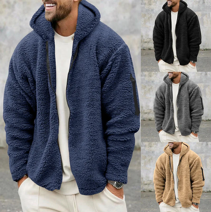 Niels - Heren Teddy Fleece Jas Oversized met Capuchon en Ritssluiting