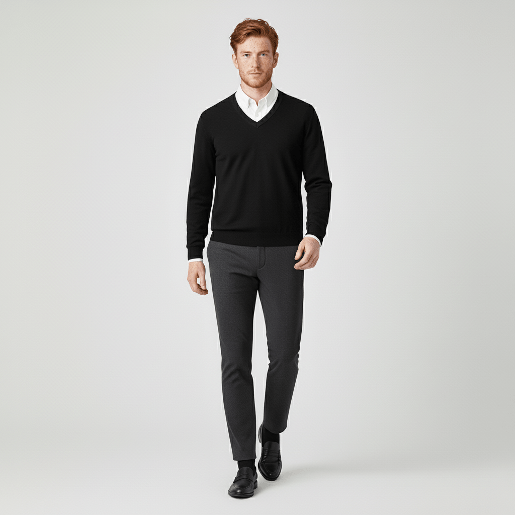 Niels - Heren Trui Slim Fit Fijngebreid in Nette Stijl met V-hals