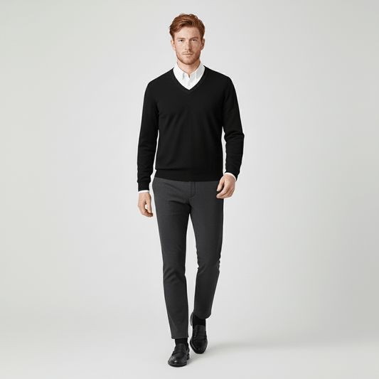 Niels - Heren Trui Slim Fit Fijngebreid in Nette Stijl met V-hals