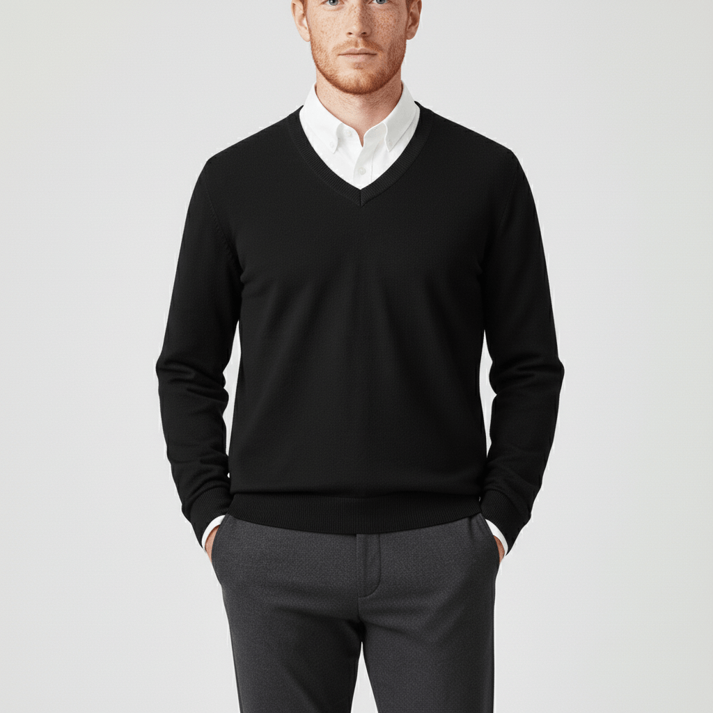 Niels - Heren Trui Slim Fit Fijngebreid in Nette Stijl met V-hals
