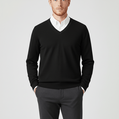 Niels - Heren Trui Slim Fit Fijngebreid in Nette Stijl met V-hals