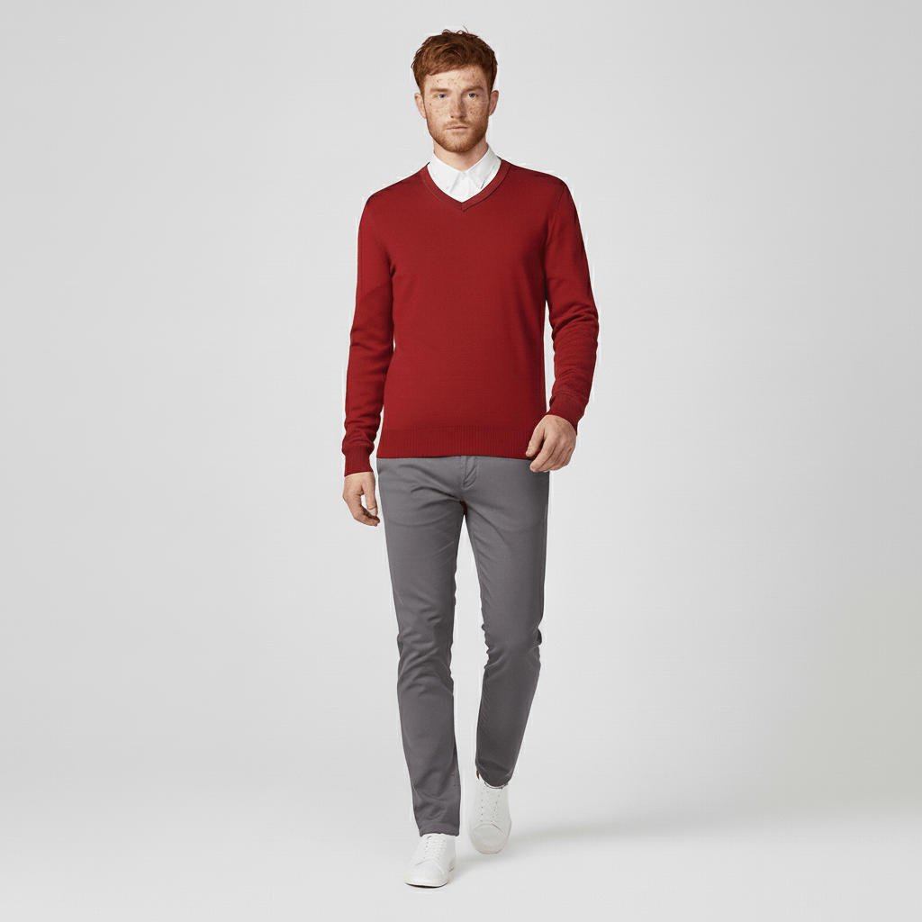 Niels - Heren Trui Slim Fit Fijngebreid in Nette Stijl met V-hals