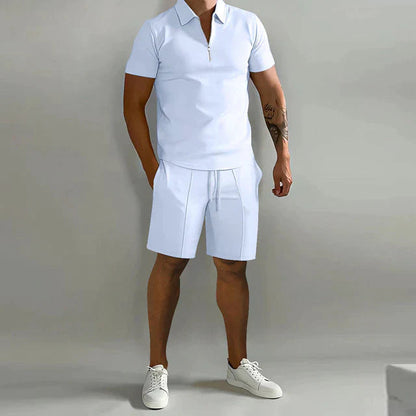 Niels - Stijlvolle Heren Zomerset met Ritskraag en Geplooide Short