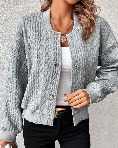 Noa - Dames Vest Gebreid voor de Herfst met Kabelpatroon en Knoopsluiting