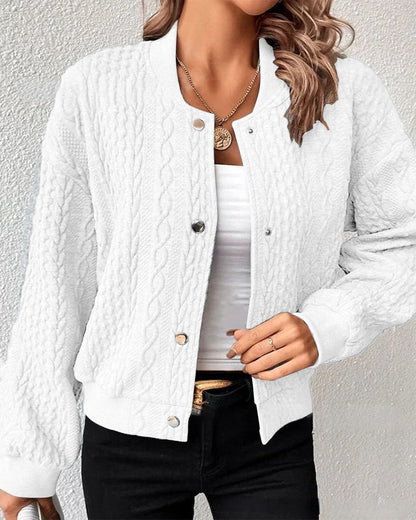 Noa - Dames Vest Gebreid voor de Herfst met Kabelpatroon en Knoopsluiting