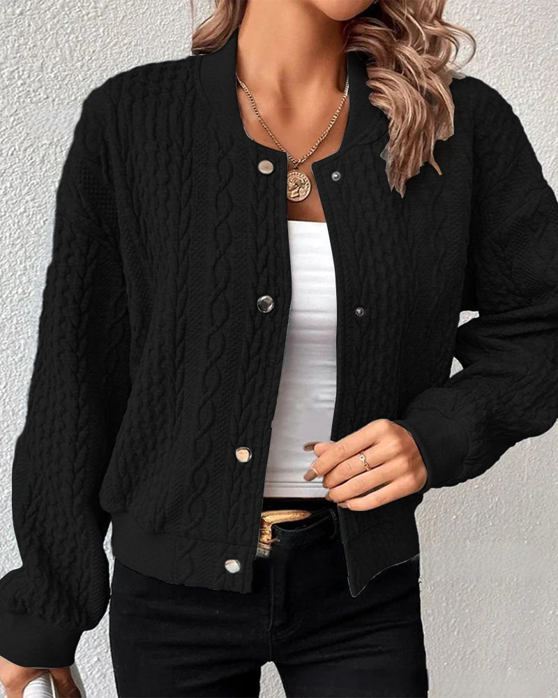 Noa - Dames Vest Gebreid voor de Herfst met Kabelpatroon en Knoopsluiting