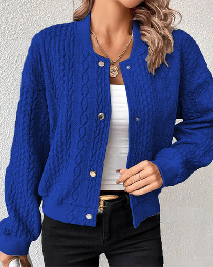 Noa - Dames Vest Gebreid voor de Herfst met Kabelpatroon en Knoopsluiting