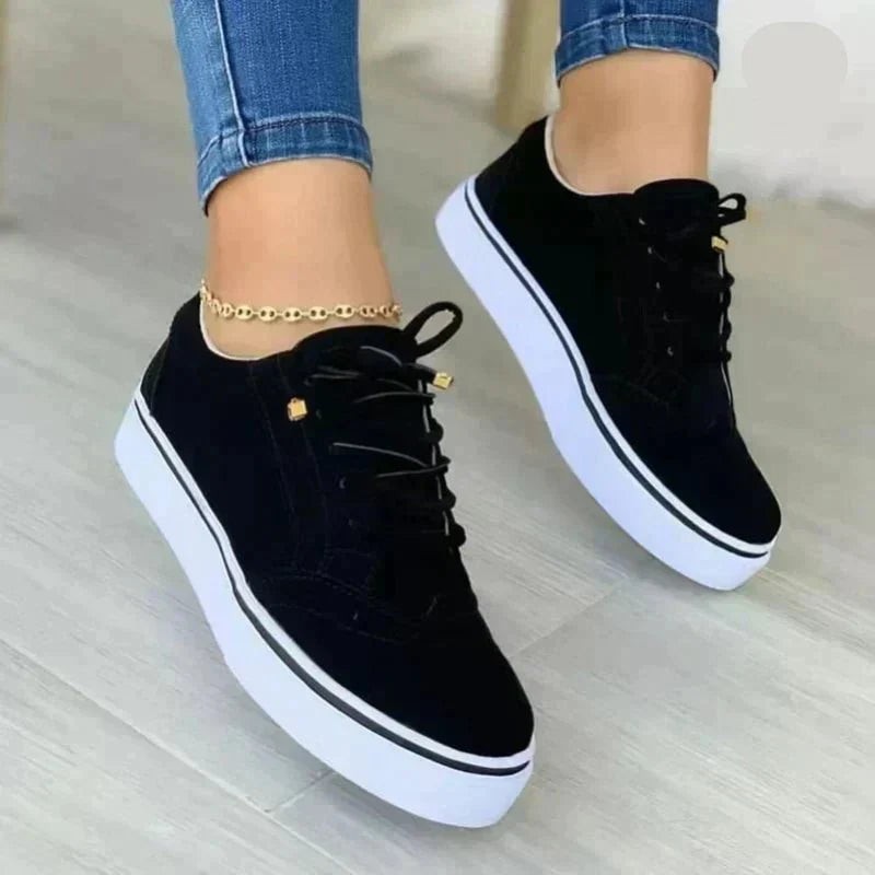 Fenna - Dames Sneakers Herfst Orthopedisch met Platformzool en Veters