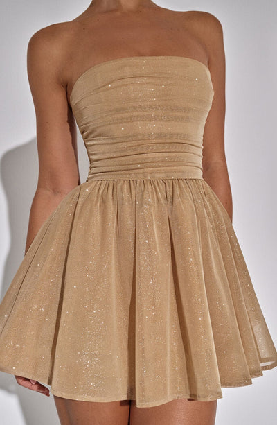 Noor - Chique Bruiloft Gastenjurk Dames met Strapless Hals en Uitwaaierende Rok