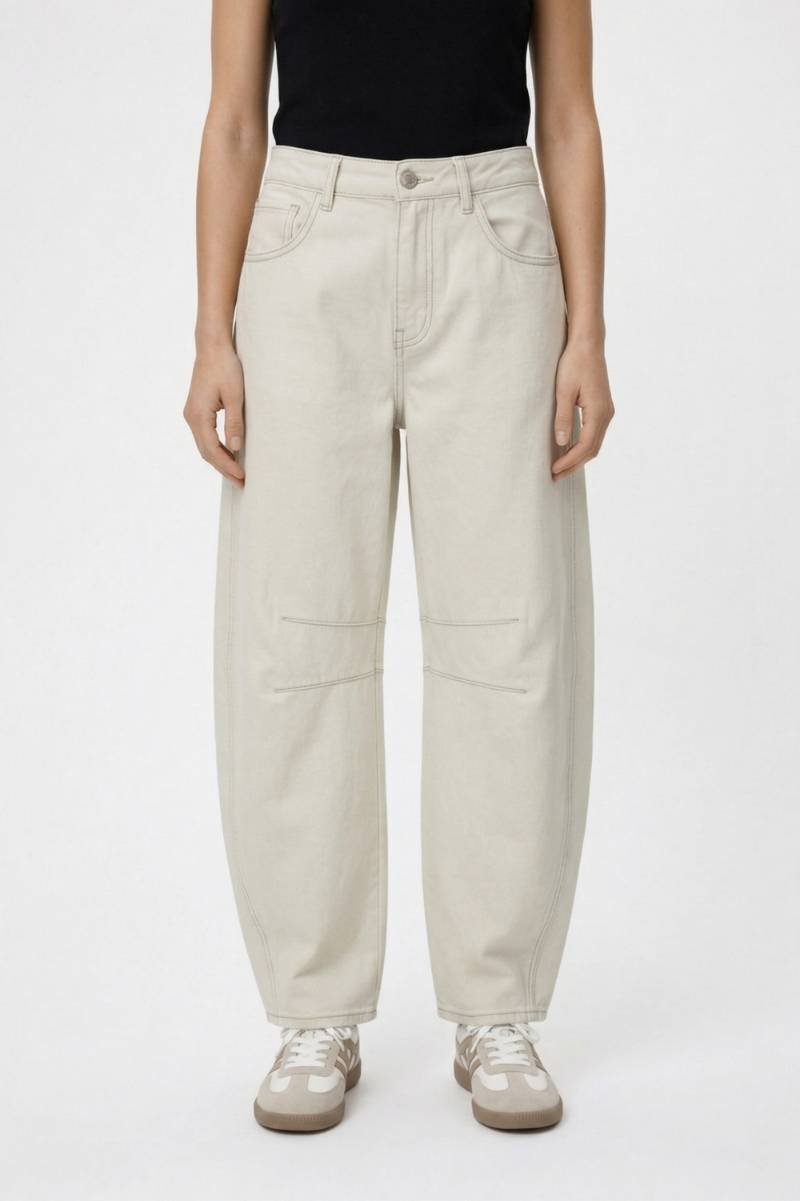 Broek Dames - Oversized | Vintage Wassing & Decoratieve Naden — Crème
