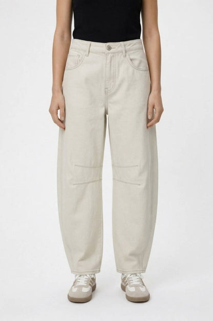 Broek Dames - Oversized | Vintage Wassing & Decoratieve Naden — Crème