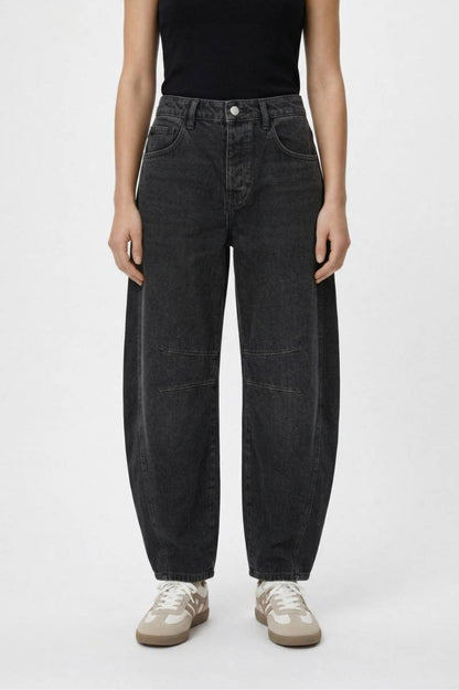 Broek Dames - Oversized | Vintage Wassing & Decoratieve Naden — Donkergrijs