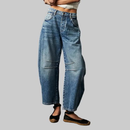 Noor - Dames Baggy Jeans voor de Herfst met Tapse Pijpen en Hoge Taille