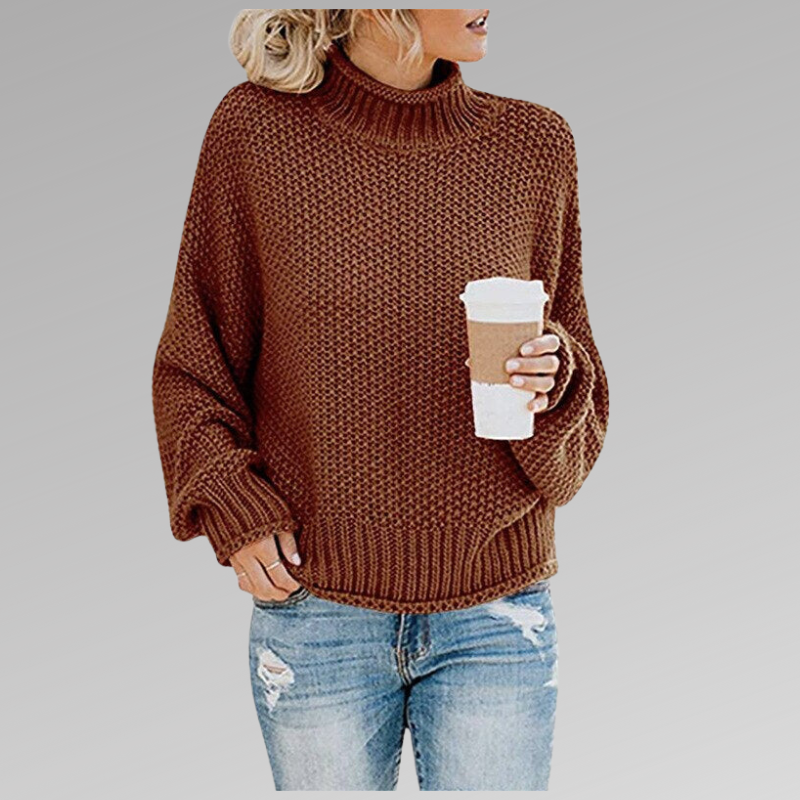 Noor - Dames Coltrui Gebreide Stijl met Comfortabele Pasvorm en Ronde Hals