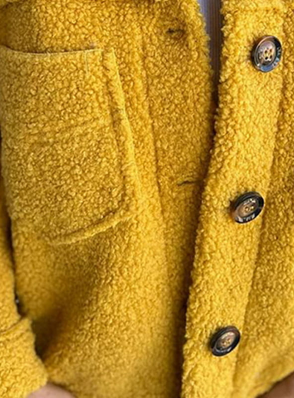 Noor - Dames Fleece Blend Jas voor de Herfst met Knoopsluiting en Borstzakken