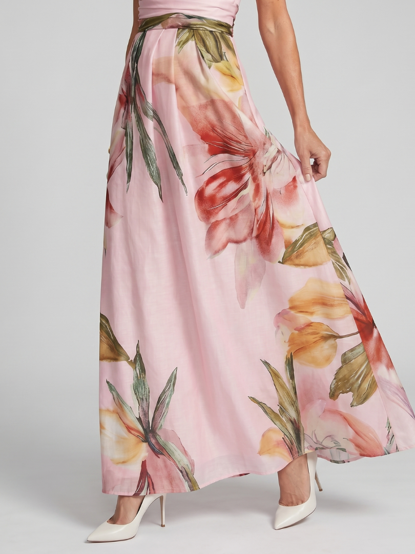 Noor - Elegante Bruiloft Gast Jurk Dames Maxi met Halterhals en Bloemenprint