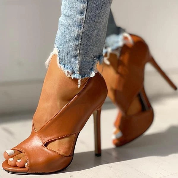 Noor - Elegante Orthopedische Sandalen Dames met Peep Toe en Stilettohak