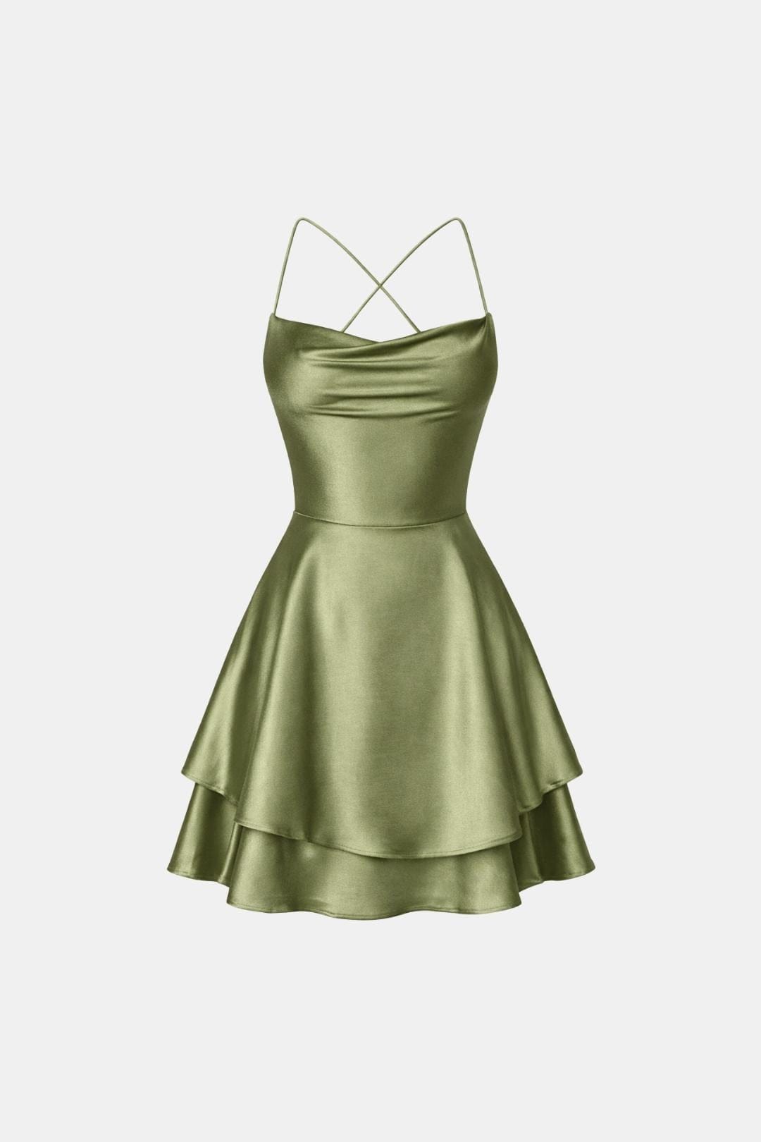 Noor - Feestelijke Zomerjurk Dames met Gekruiste Bandjes en Gelaagde Mini Rok